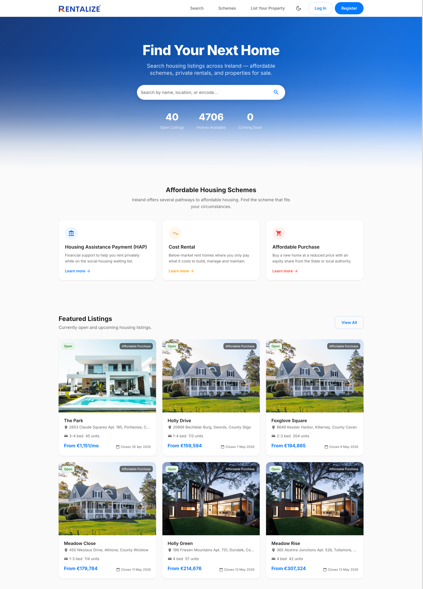 Public Listings Portal