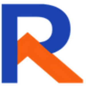 a blue and orange letter Rentalize